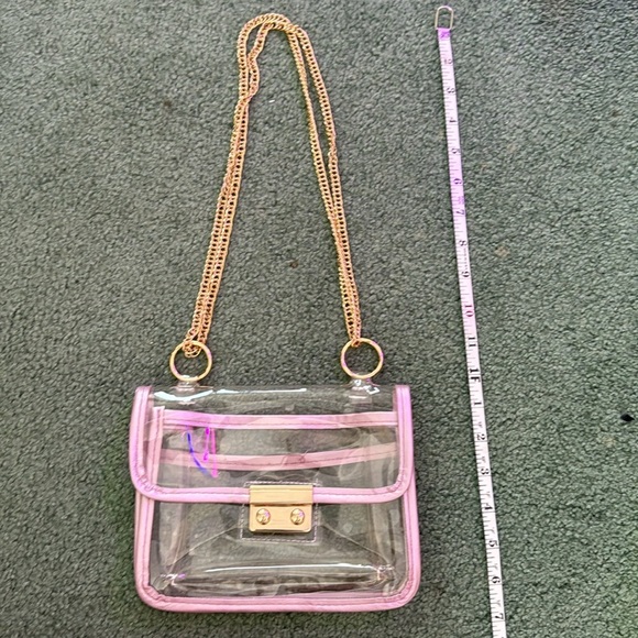 Clear stadium / concert purse with pink trim - Picture 3 of 4